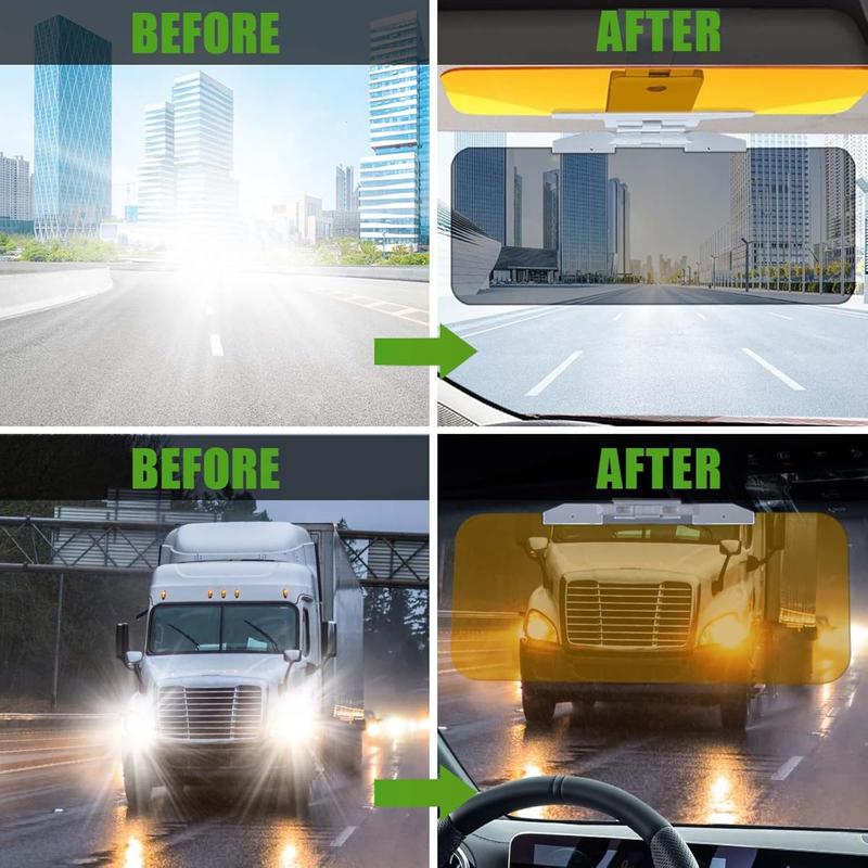 Car Visor,2 in 1 Automobile Sun Anti-UV Block Visor,  Day and Night Anti-Glare Visor, Non Glare Anti-Dazzle Sunshade Mirror Goggles Shield for Driving Goggles