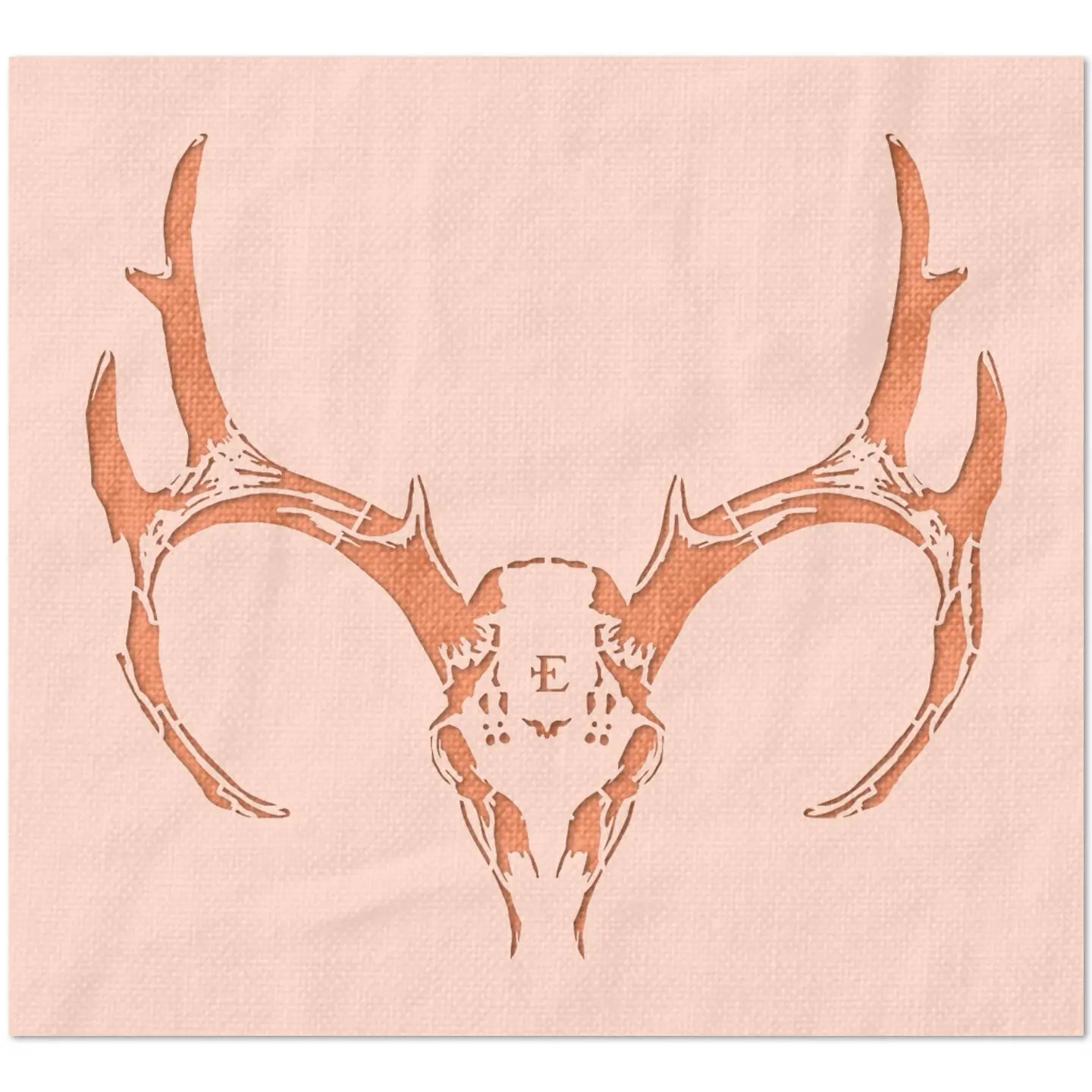 Deer Skull and Antlers Stencil