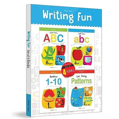 Kid's English Writing Practice 4-Book Boxset - Children's Activity Books for Capital Letters, Small Letters, Patterns, and Numbers 1 to 10
