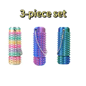 3-Piece Textured Fidget Toy Set Pocket-Sized Stress Relief Keychain Soft Tactile Sensory Toy for Anxiety Cute Novelty Gift Portable Anxiety Relief Unique Stylish Design