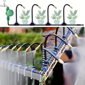10M- 20m European and American universal atomizing nozzle automatic watering kit with 7.87inch rotating copper nozzles for balcony rainforest garden spray Water Sprinklers Automatic Watering System