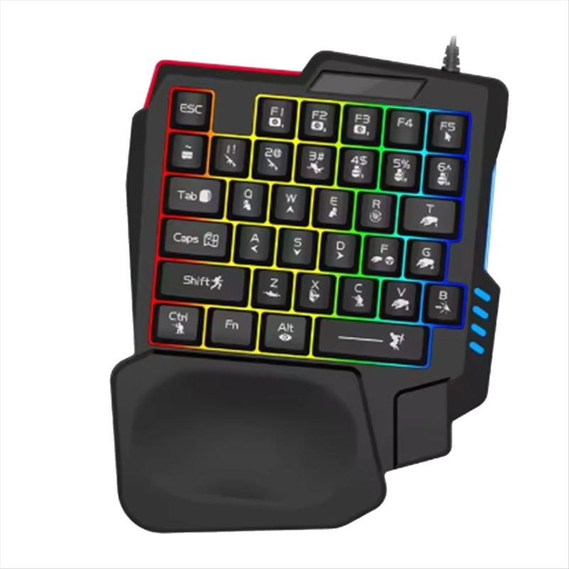 Ergonomics Gaming Keyboard Single Hand Usb Wired 35key One Handedly RGB Backlight Mini Keyboard for Christmas New Year Home Use