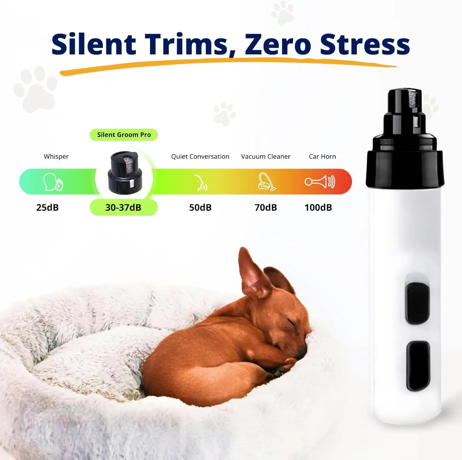 Pet Nail Grinder | Whisper Quiet Claw Trimmer for Dogs, Cats and Other Animals | Safe & Stress Free Nail Grooming, Ideal for Sensitive Dogs of All Breeds & Sizes