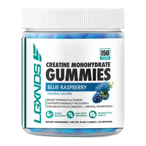 LGXNDS Creatine Monohydrate Gummies | 5g Micronized Creatine Per Serving | No Added Sugar | Blue Raspberry Flavor | Stimulant Free Daily Strength and Performance Gummies