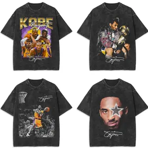 Vintage Acid Wash T-Shirt, Basketball Vintage Y2K Angel Kobe Tee, Los Angeles Basketball Sportswear Streetwear Menswear For Fan