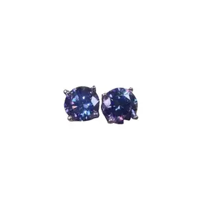 VVS1 1 CT Royal Blue Moissanite Stud Earrings