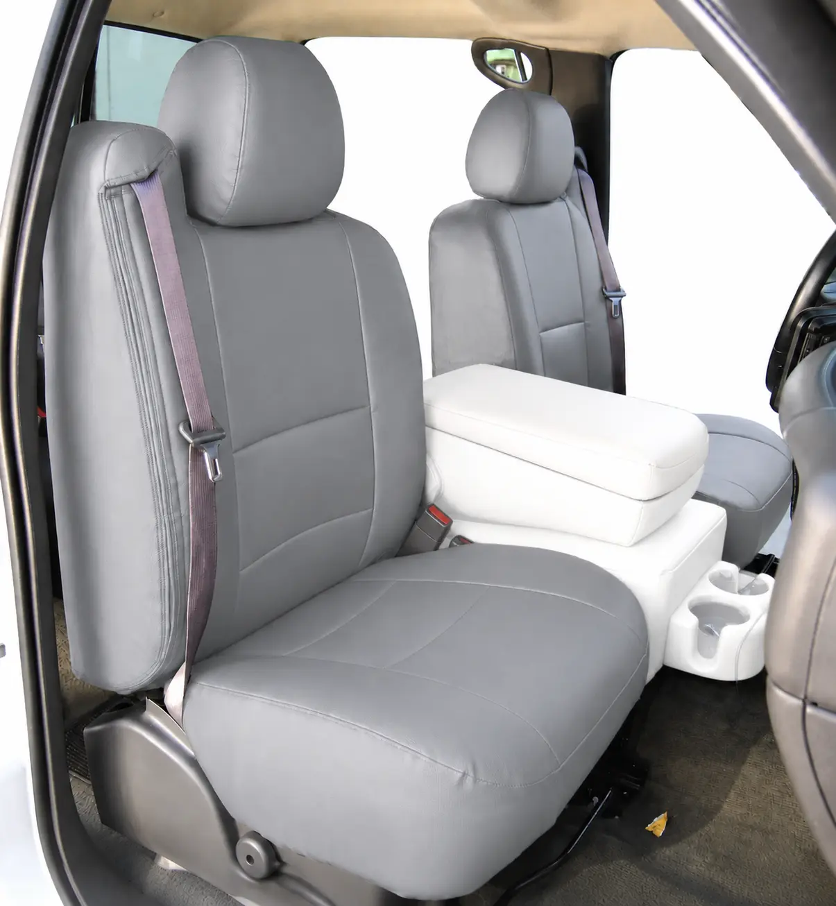 For Chevy Silverado seat covers - 2000~2002, IGGEE Premium Leatherette, 2 Front seats, Original fit, (Console Type)