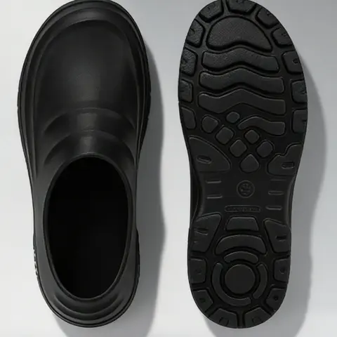 TEER Men's Unisex Dylan EVA Clogs Mules - Pure Black Slip-On Slides Clogs with Cute Minimalist Tassel, Lightweight Cushioned Durable Work Commute Shoes, All Seasons Comfortable Breathable Waterproof Footwear for Long-Standing Workers