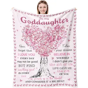 Goddaughter Gift Blanket, Goddaughter Gifts from Godmother/Godfather, Birthday Gift for Goddaughter, Goddaughter Graduation Gift, God Daughter Gifts, God-Daughter Baptism Gifts Blanket