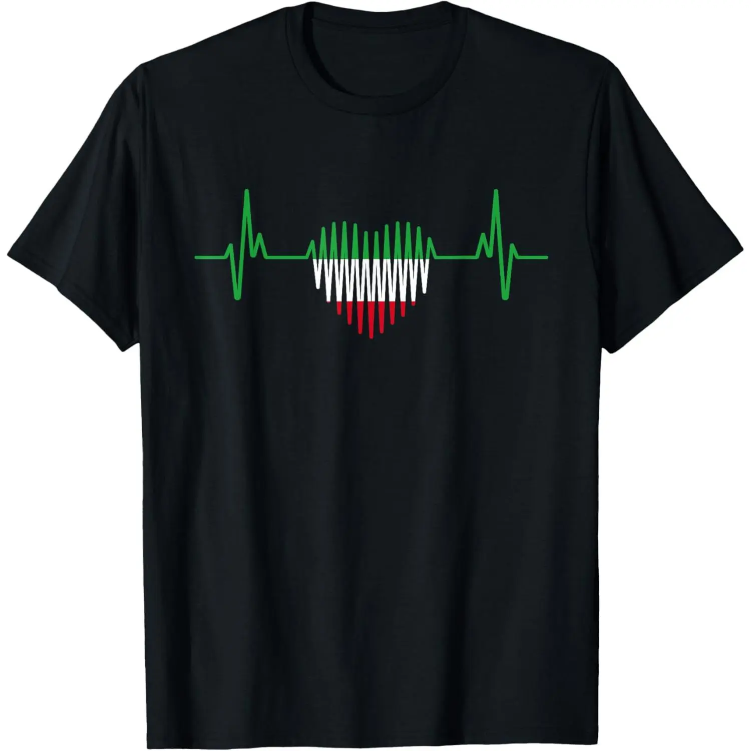 100%cotton Heartbeat Design Iranian Flag Iran T-Shirt