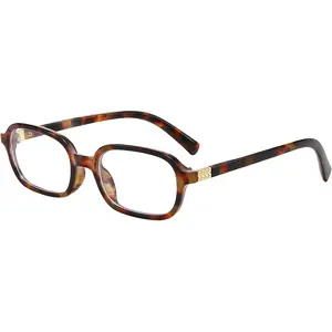 Retro Rectangle Glasses for Women Men Small Square Trendy 90s Y2K Shades Eyeglasses