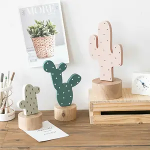 Mexican Style Wooden Cactus Desktop Decoration, Realistic Plant Craft, Boho Japanese Gift, Vintage Decor, Home Office Table Centerpiece, Nature Ornaments