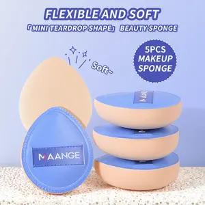 MAANGE 5pcs Mini Waterdrop Shape Cushion Puffs for Concealer and Dark Eye Circles Soft Skin-friendly Cosmetic Sponge, Beauty Sponges, Makeup Sponges, Wet and Dry Portable Compact Design, Essential Beauty Tools for Flawless Application, Gifts for Friends