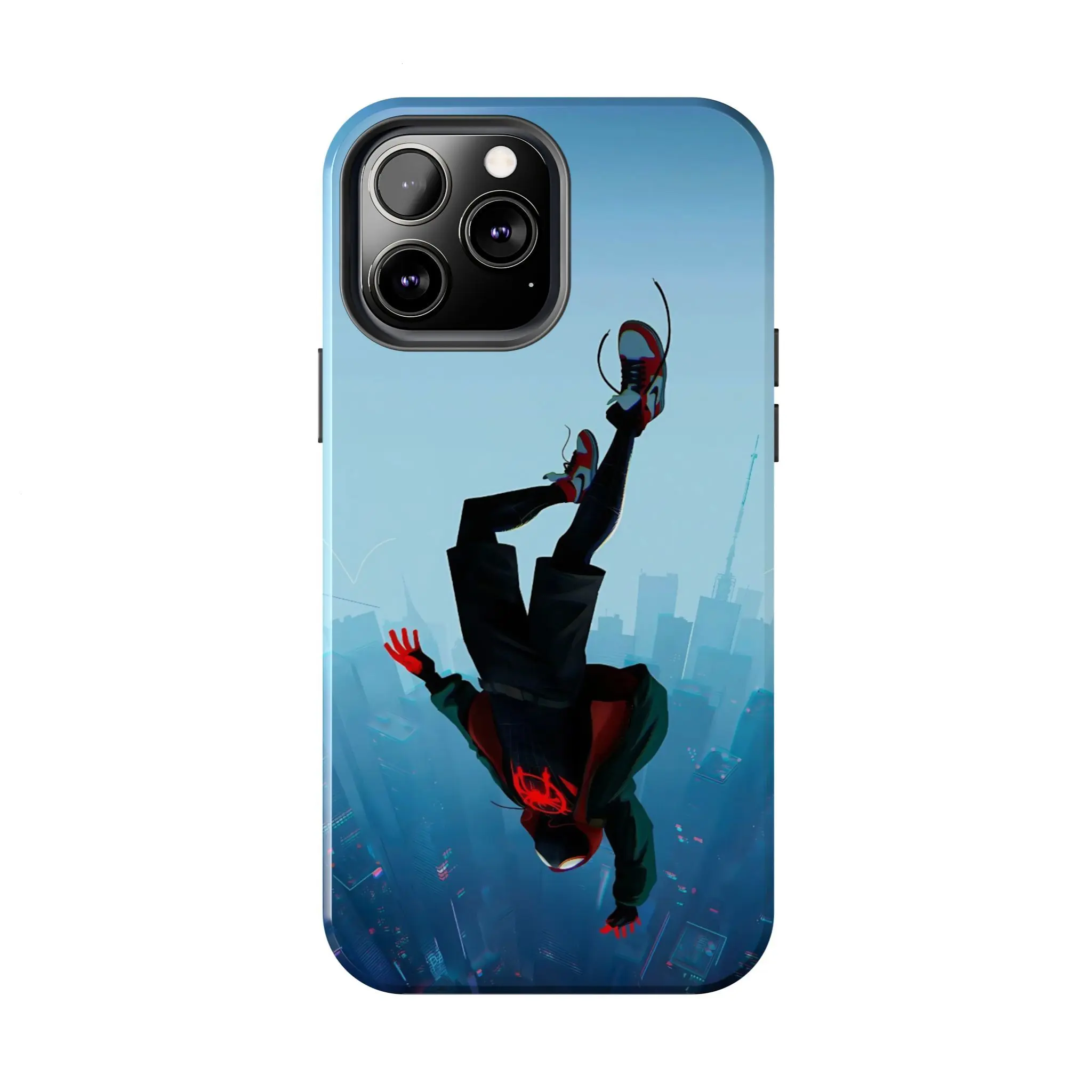 Spid3r M@n Miles Morales Phone Cases Phone Cases Phone Cover Hard Case Tough 2-piece Phone Case iPhone 17 16 15Pro, 14, 13, 12, 11, 8, XR Mini, Pro Max, Plus Accessories Protection unisex funny