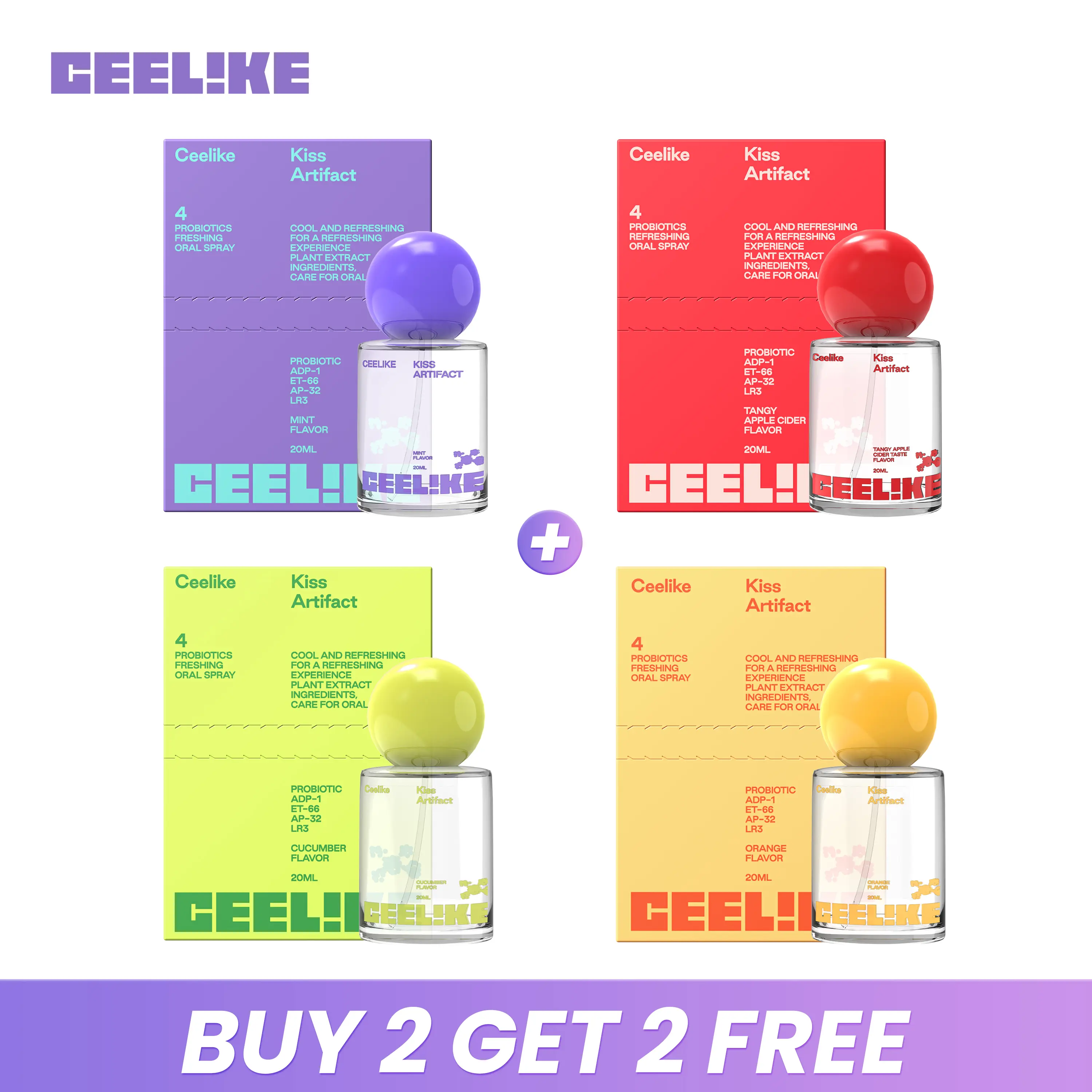 Buy 2 Get 2 Free! CEELIKE Probiotic Oral Spray | 20ml Long-Lasting