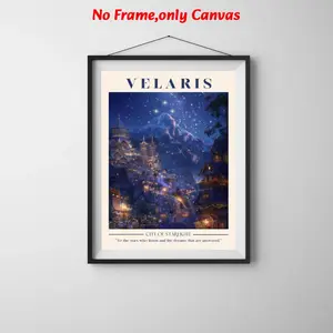 1pc , wall art, vintage poster, magic castle print, night fantasy mysterious canvas painting, living room decoration, bedroom decoration aesthetic, room decoration, housewarming gift, frameless