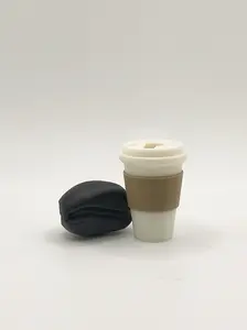 String Squad – Coffee Cup and Coffee Bean (Set of 2) | 3D Printed Funny Hoodie & Shoelace Accessories