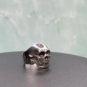 Sterling Silver 925 Skull Ring – Size 10 – Men’s Biker Gothic Style