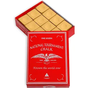 National Tournament Pool cue Billiard Premium Chalk - ONE Dozen