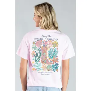 Simply Southern Cowgirl Summer Peony T-Shirt