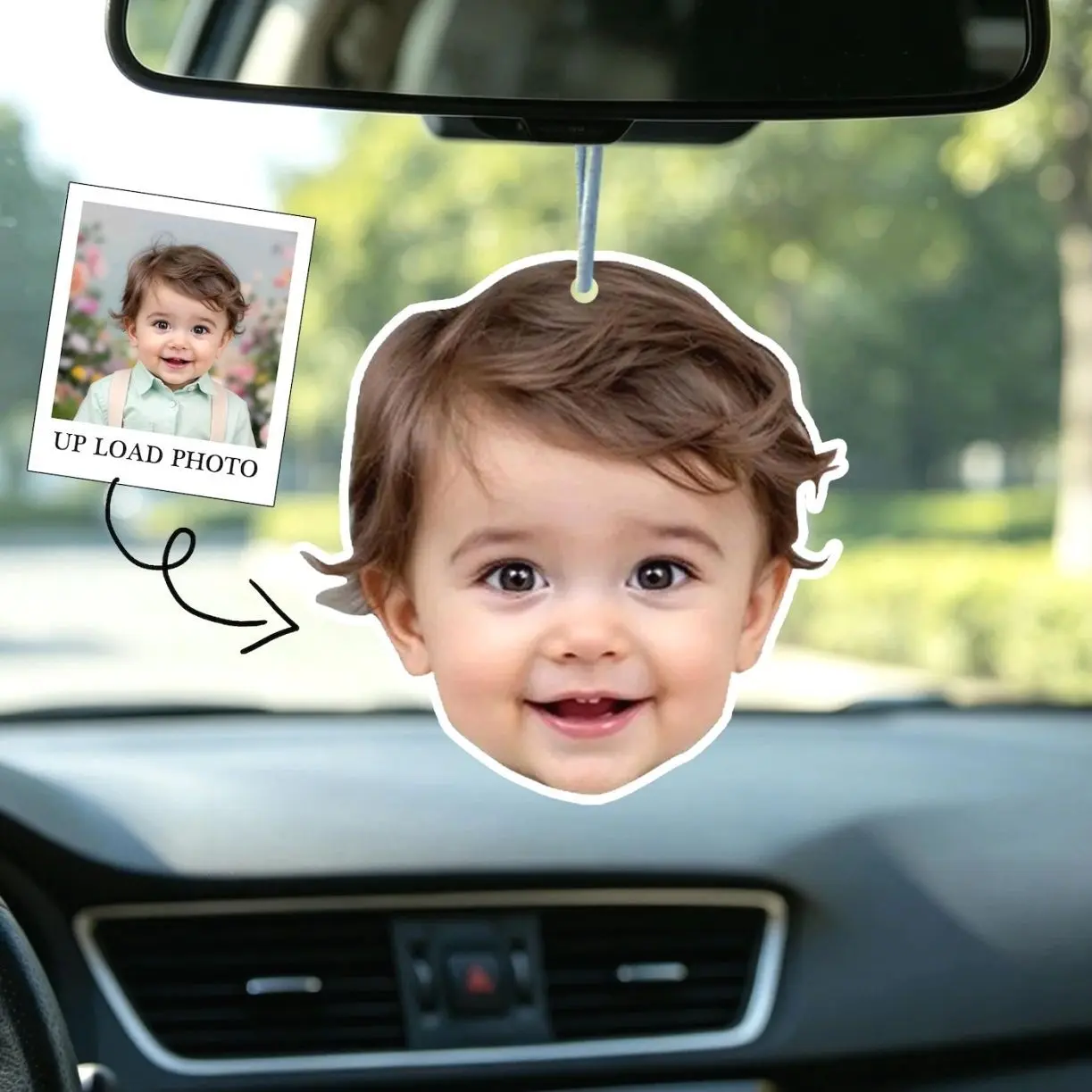 Personalized Photo Acrylic Ornament Car, Custom Acrylic Ornament Car, Cute Car Accessories, Drive Safe Daddy