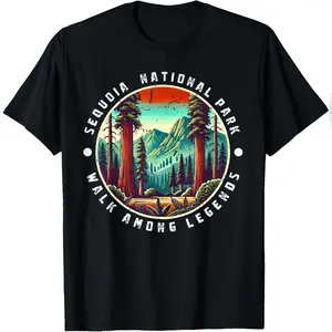 Sequoia National Park Walk Among Legends Vintage Design T-Shirt Relaxed Fit Cotton T-Shirt