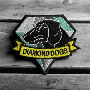 Diamond Dogs Embroidery Patch 3.17" X 3.76" New Design for Crafting Enthusiasts Enhances Any Project Unique Flair for Your Creations