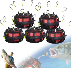 6 Hook Anti-Snag Fishing Rig With Bait Cage Anti-Snag Feeder Rig for Bigger Carp Fishing