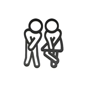 Creative restroom signage for men's and women's restrooms with three-dimensional patterns. These are acrylic thickened toilet door plates, which can be used separately.