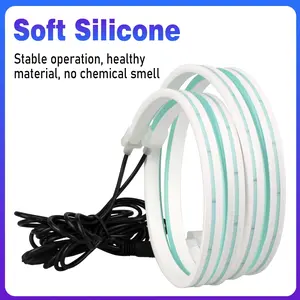 A9 2-in-1 Car Hood LED Ambient Light Strip 120CM Flexible DRL Decorative Light IP67 Waterproof Multiple Colors Soft Silicone Easy DIY Installation  Multicolor USB