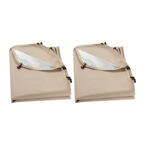 VEVOR Sun Shade Sail Canopy Covers, Fit for 6 x 6 ft Screen House Tent, Sun Protection, 5.51 x 5.71 ft 300D Oxford Silver-Coated Fabric, Pack of 2 (Not Include Tent), for Outdoor Activities, Beige