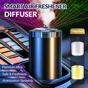 Smart Car Air Freshener Diffuser with Touch Control, 5 Mist Modes & RGB Star Ambient Light | Rechargeable Long-Lasting Cologne/Ocean Scent, Ideal Gift for Girlfriend, Mom & Women