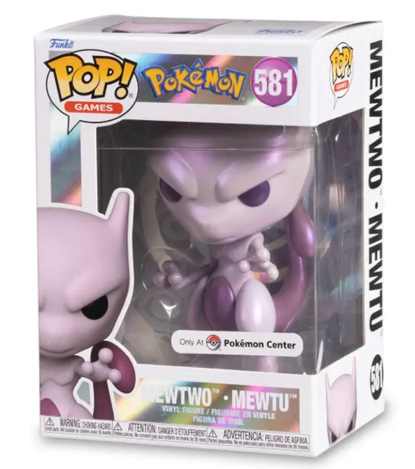 Funko Pearlescent Mewtwo Action Figure - Pokemon Center Edition Pop! Vinyl, Suitable for All Ages