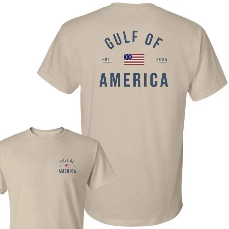 Gulf of America T-Shirt, Patriotic Minimalist Graphic Tee, Casual Streetwear for Men and Women Cotton Top Unisex