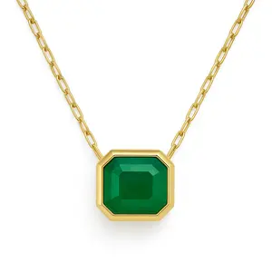 Bezel Emerald Pendant