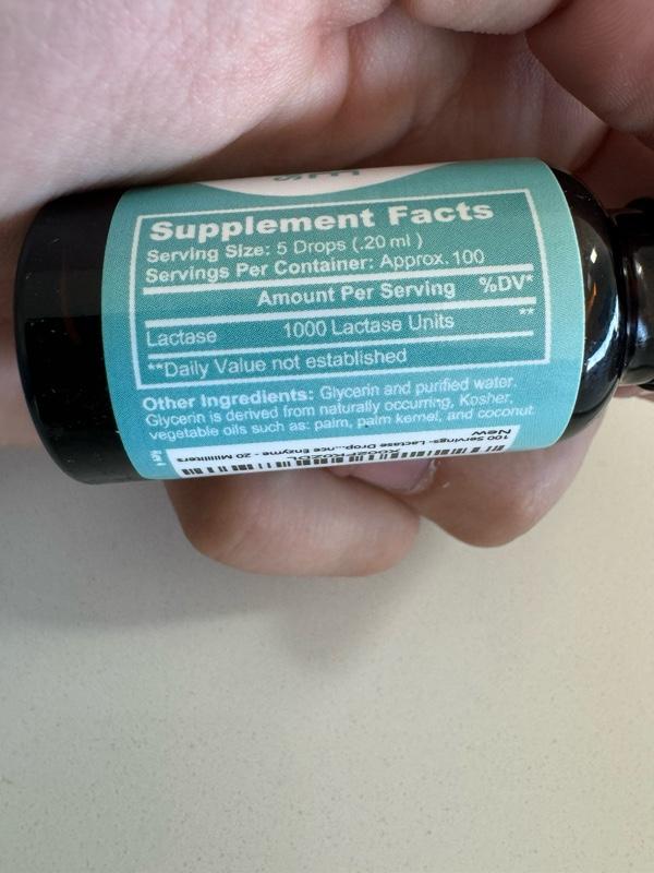 Lactose Intolerant Enzyme Drops – All-Natural, 100 Servings for Dairy Relief Milk Dietary