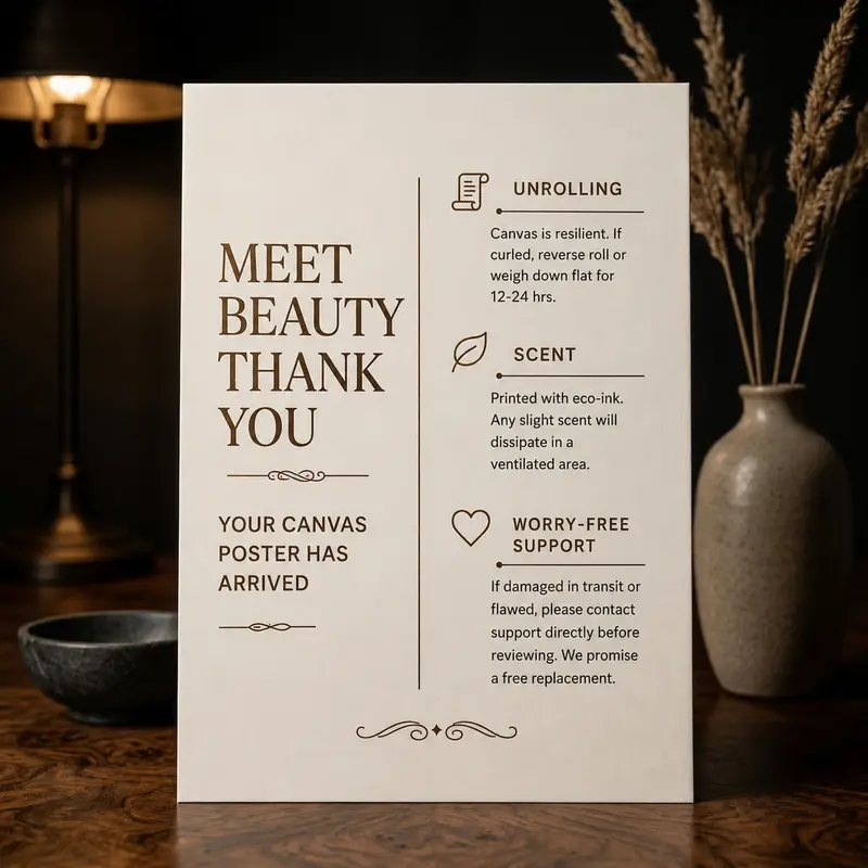 Customer Care & Quality Cert Canvas Wall Art Prints - Enhance Home Decor, Room Inspo Posters & Photo Supplies