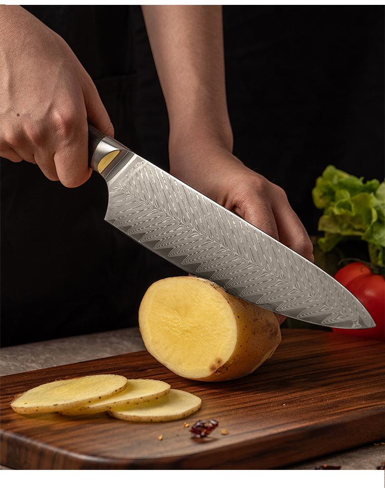 ONAIL Japanese Damascus Chef Knife – 8 inch Professional VG10 Chefs Knife