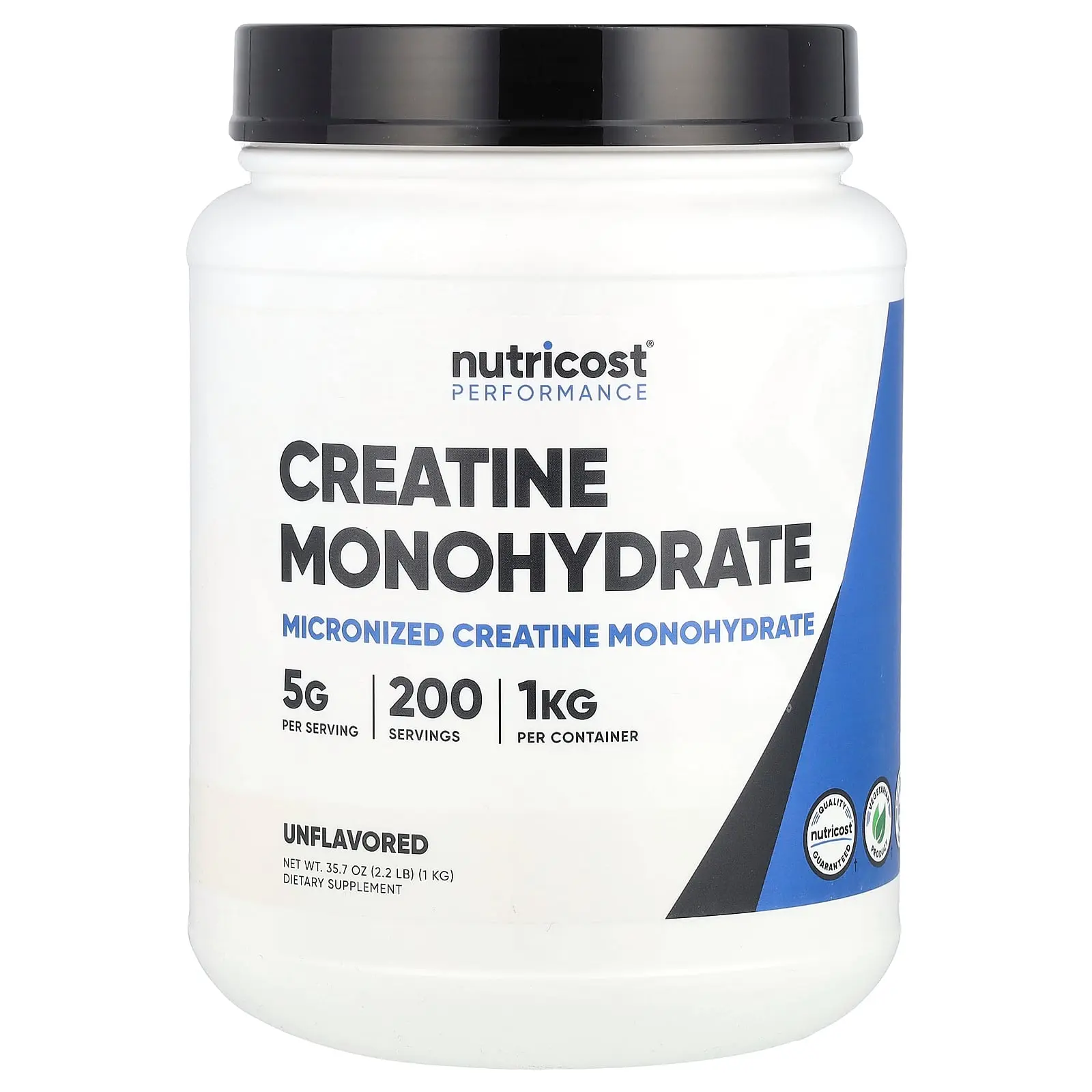 Nutricost Performance, Creatine Monohydrate, Unflavored , 2.2 lb (1 kg)