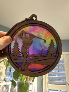 Golfing Suncatcher for Sunny Window