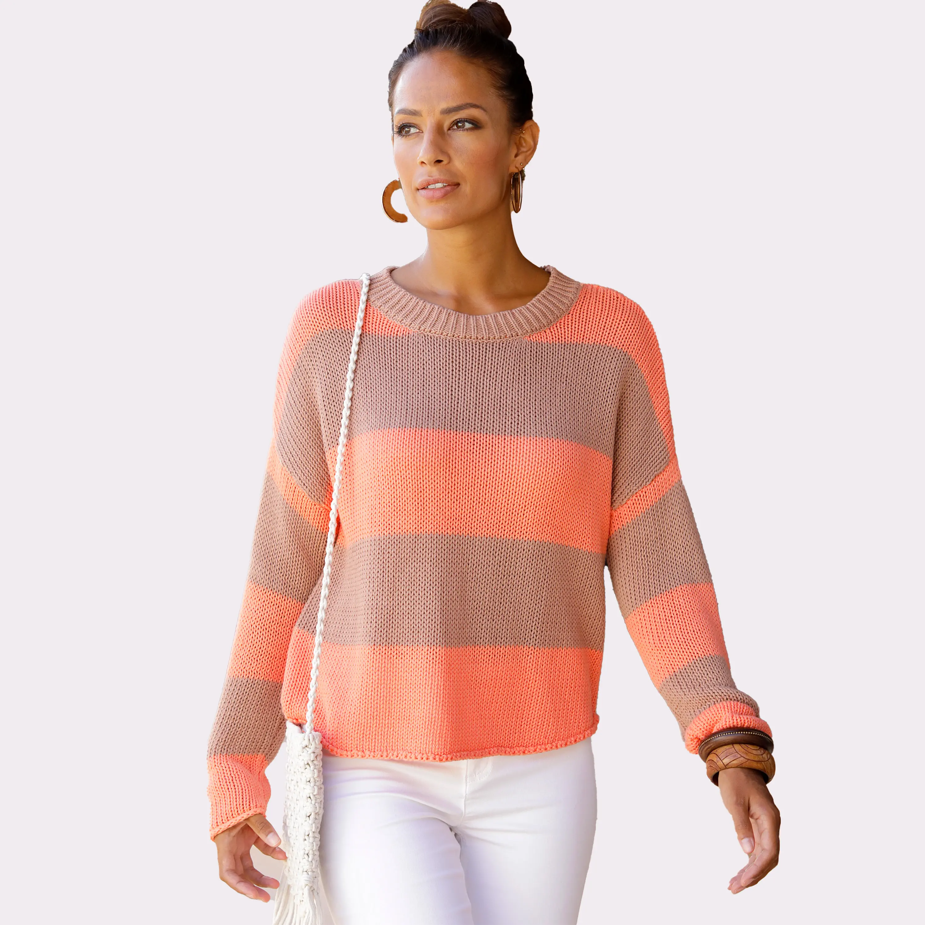 LASCANA Women's Round Neckline Knitwear Sweater, Chic Everyday Essential Women's Top Ideal for Pairing with Jeans