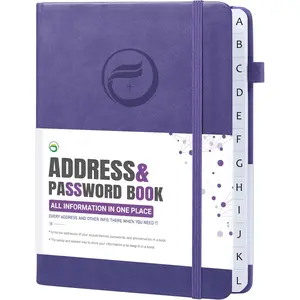 Address Book with Alphabetical Tabs, Hardcover Password Book, Address Organizer Keep Track of , Special Days, Birthdays, Anniversaries and Notes (5.3'' x 7.7", Purple)