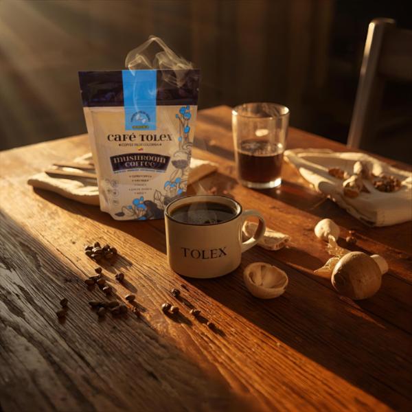 TOLEX Coffee Premium with Mushrooms and Piloncillo - Intense Flavor and Natural Aromas - Includes Cordyceps, Reishi, Chaga, and Maca - Perfect for Morning or Midday Snack - USA Origin