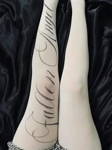 New Gothic Style Women's Letter Leggings Printed Stockings Jk Harajuku Casual Fashion Sexy Slim Socks Y2K Role Play Street Style Socks