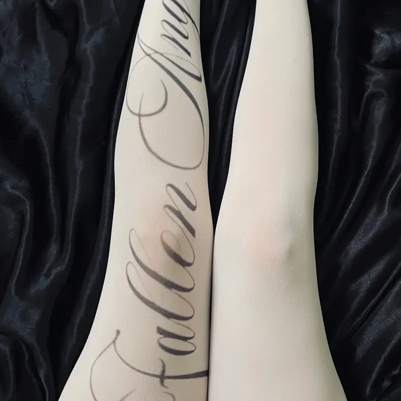New Gothic Style Women's Letter Leggings Printed Stockings Tights Jk Harajuku Casual Fashion Sexy Fit Slim Socks Y2K Role Play Street Style Socks Womenswear Basic Clothing
