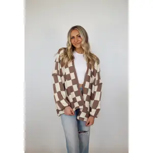 Carmen Checkered Cardigan