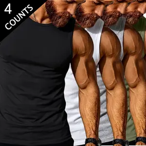 Men’s Multi-Pack Fitted Tank Tops – Sleeveless Gym Workout Muscle Shirts