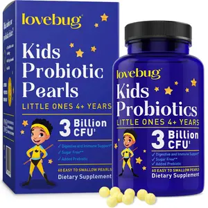 lovebug PROBIOTICS for Kids | Multi-Strain 3 Billion CFU | Constipation & Stomach Discomfort | Sugar Free | Ages 6+