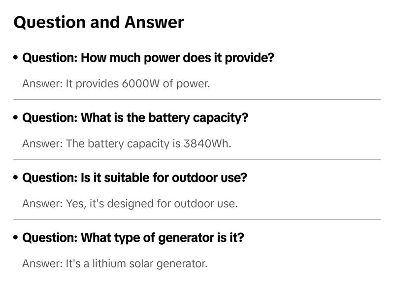 Natures Generato 6000W Solar Generator 3840Wh Lithium Power Pod