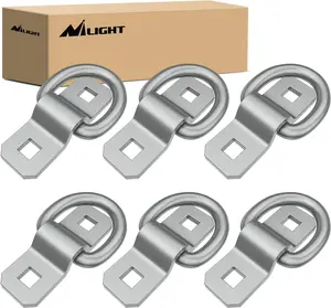Nilight 6Pcs 3/8” D-Rings Heavy Duty Truck Tie Down Anchors Steel 6000 Pound Tie Down Rings Hooks Loads on Trucks Trailers Boats RV Campers Vans Kayaks Motorcycles Deliveries ATVs,Silver Vehicle